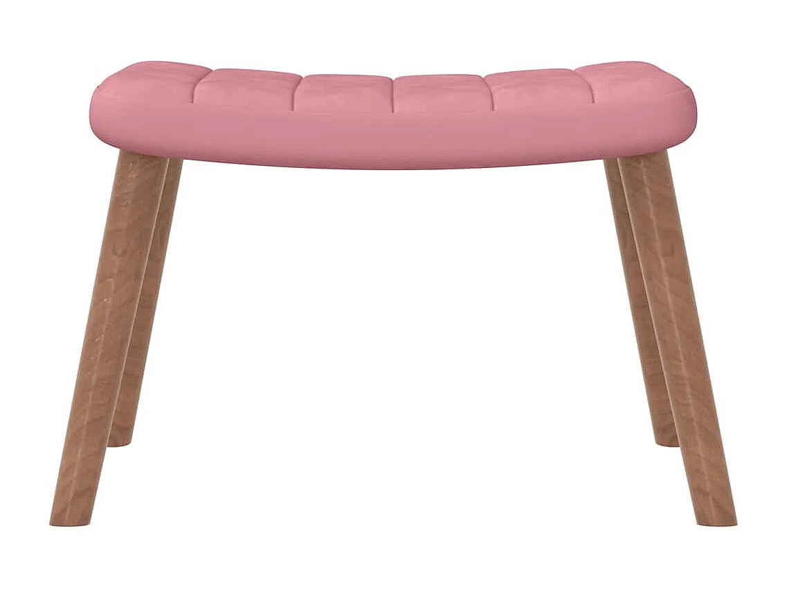 Schaukelstuhl mit Hocker Samt Rosa