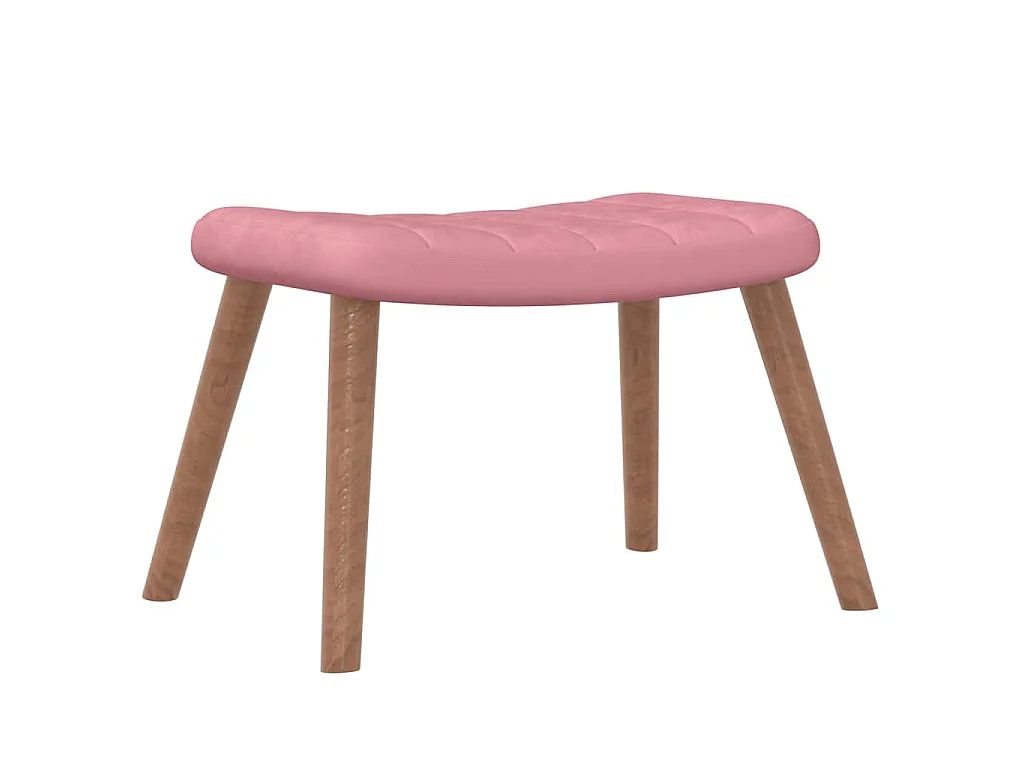 Schaukelstuhl mit Hocker Samt Rosa