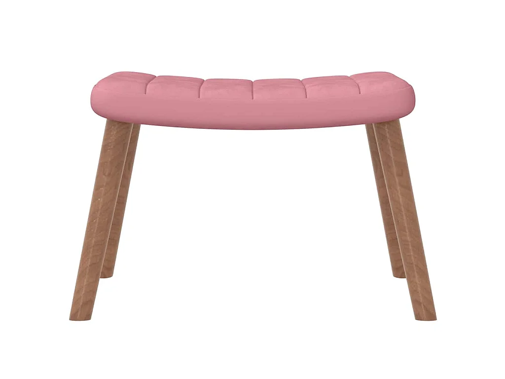 Schaukelstuhl mit Hocker Samt Rosa
