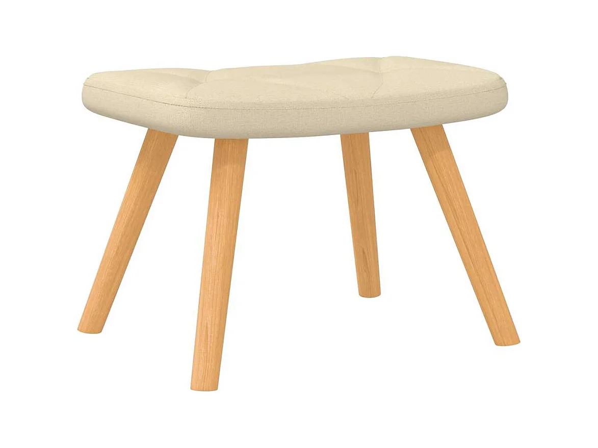 Chaise à bascule avec repose-pied Crème Tissu