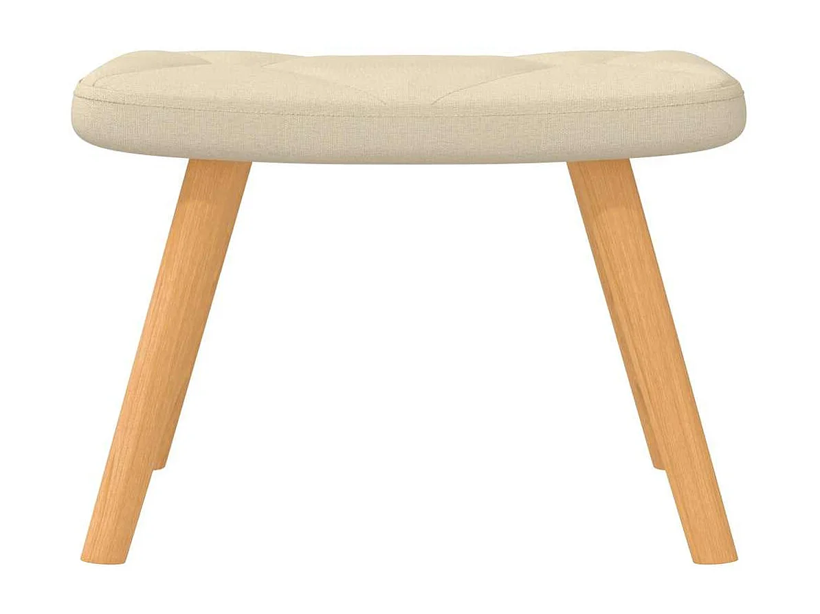 Chaise à bascule avec repose-pied Crème Tissu