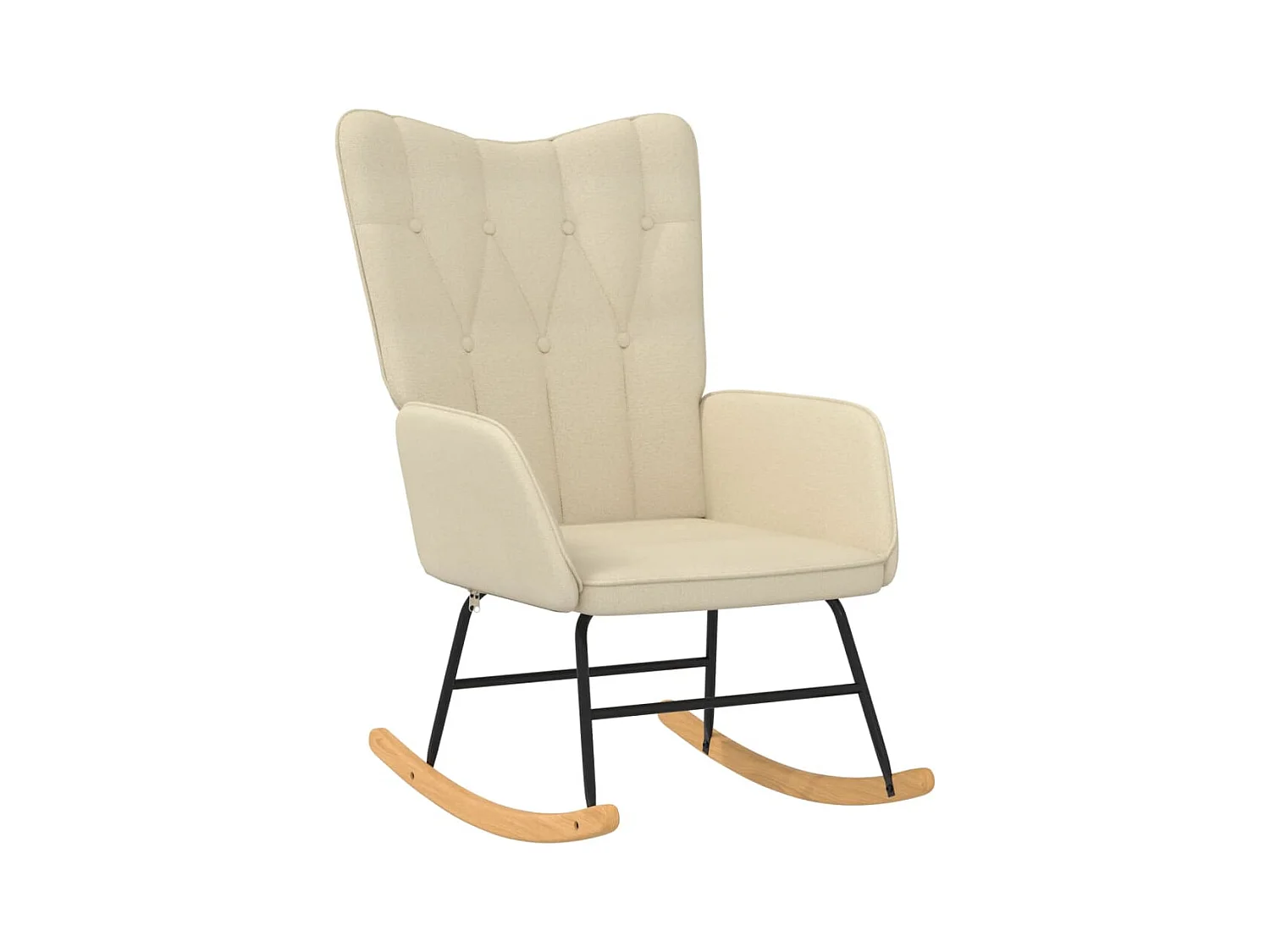 Chaise à bascule avec repose-pied Crème Tissu