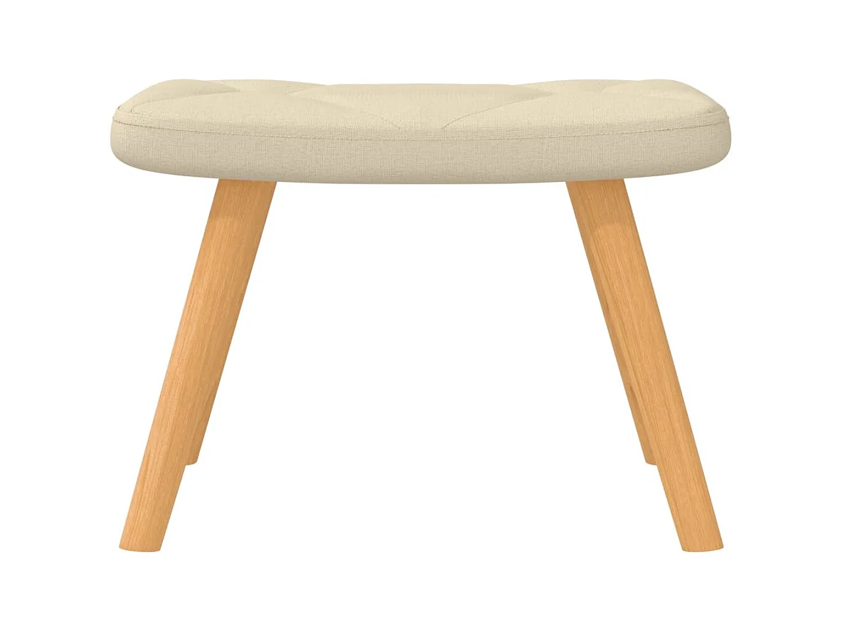 Chaise à bascule avec repose-pied Crème Tissu