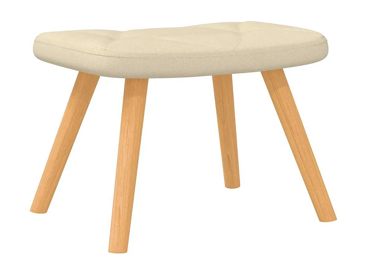 Schaukelsessel mit Hocker Creme Stoff