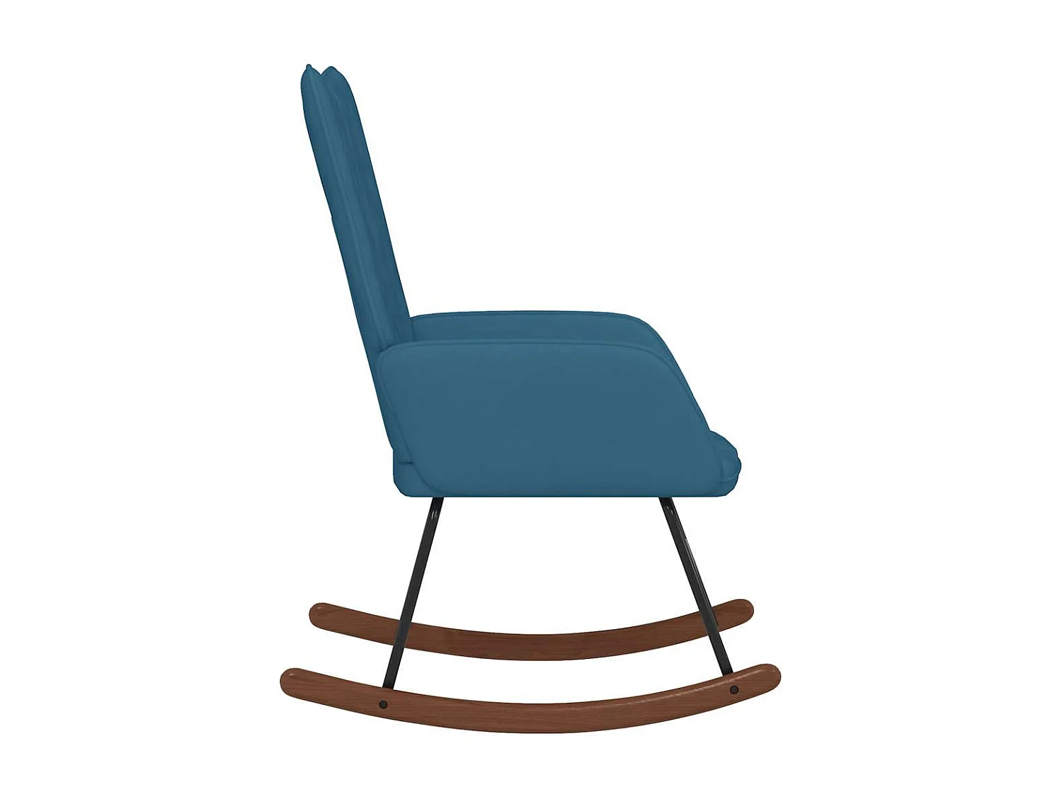 Schommelstoel fluweel blauw