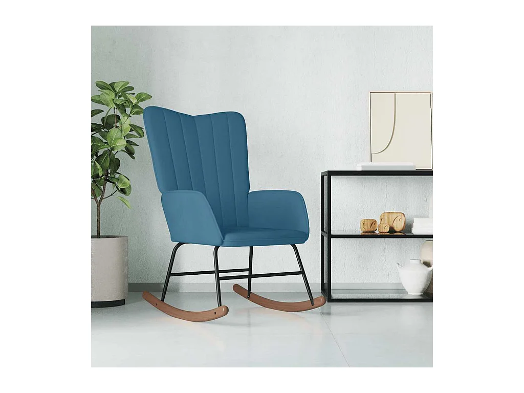 Chaise à bascule Bleu Velours