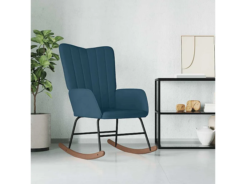 Chaise à bascule Bleu Velours