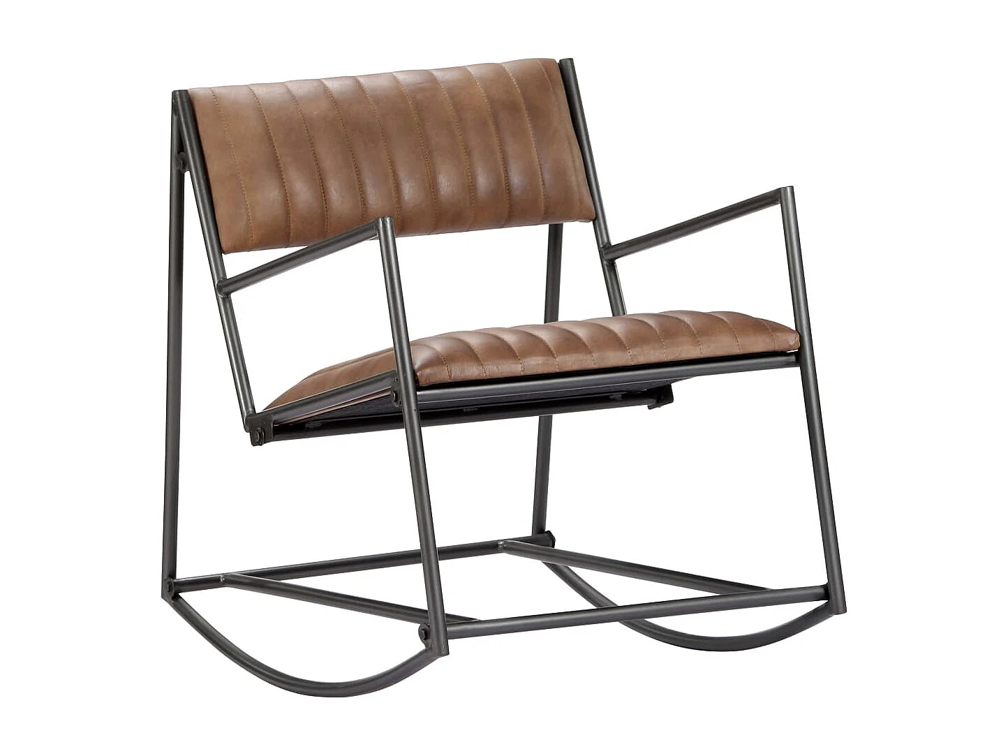 Chaise à bascule Marron clair Cuir véritable