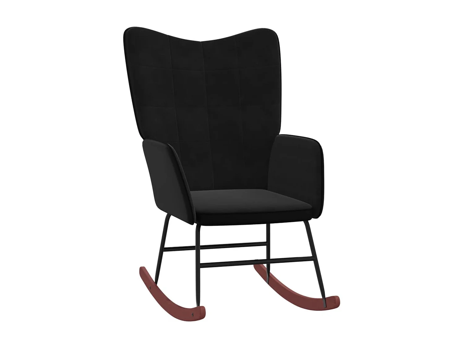 Schommelstoel fluweel en PVC zwart