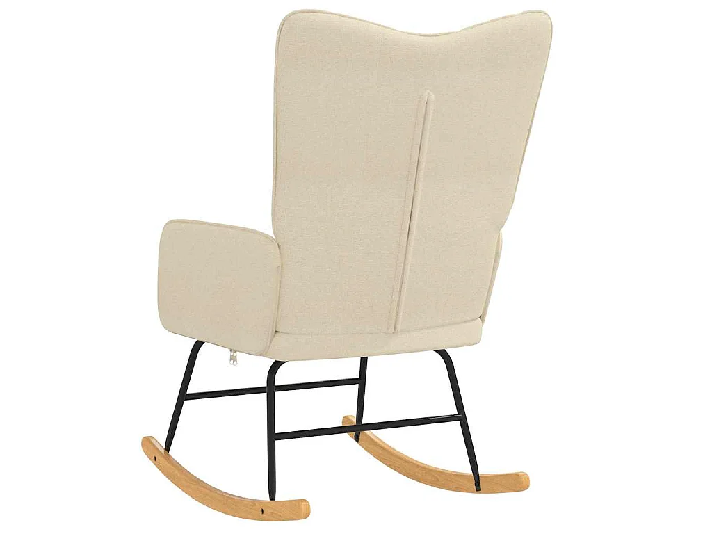 Schaukelstuhl Creme Stoff