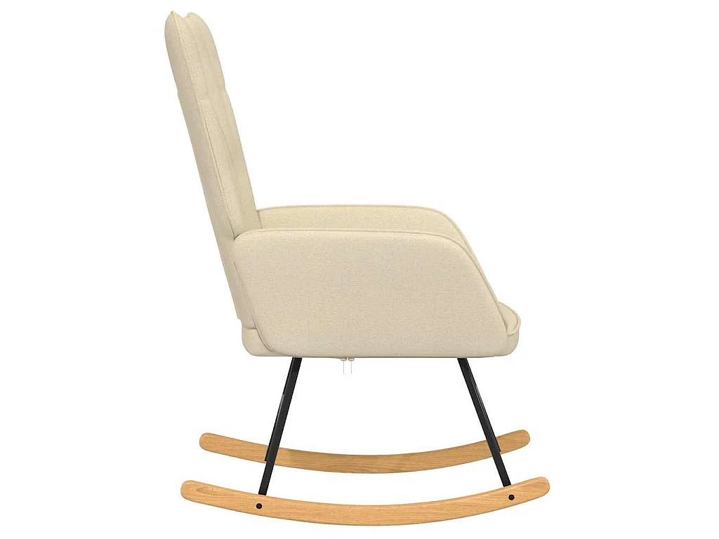 Schaukelstuhl Creme Stoff