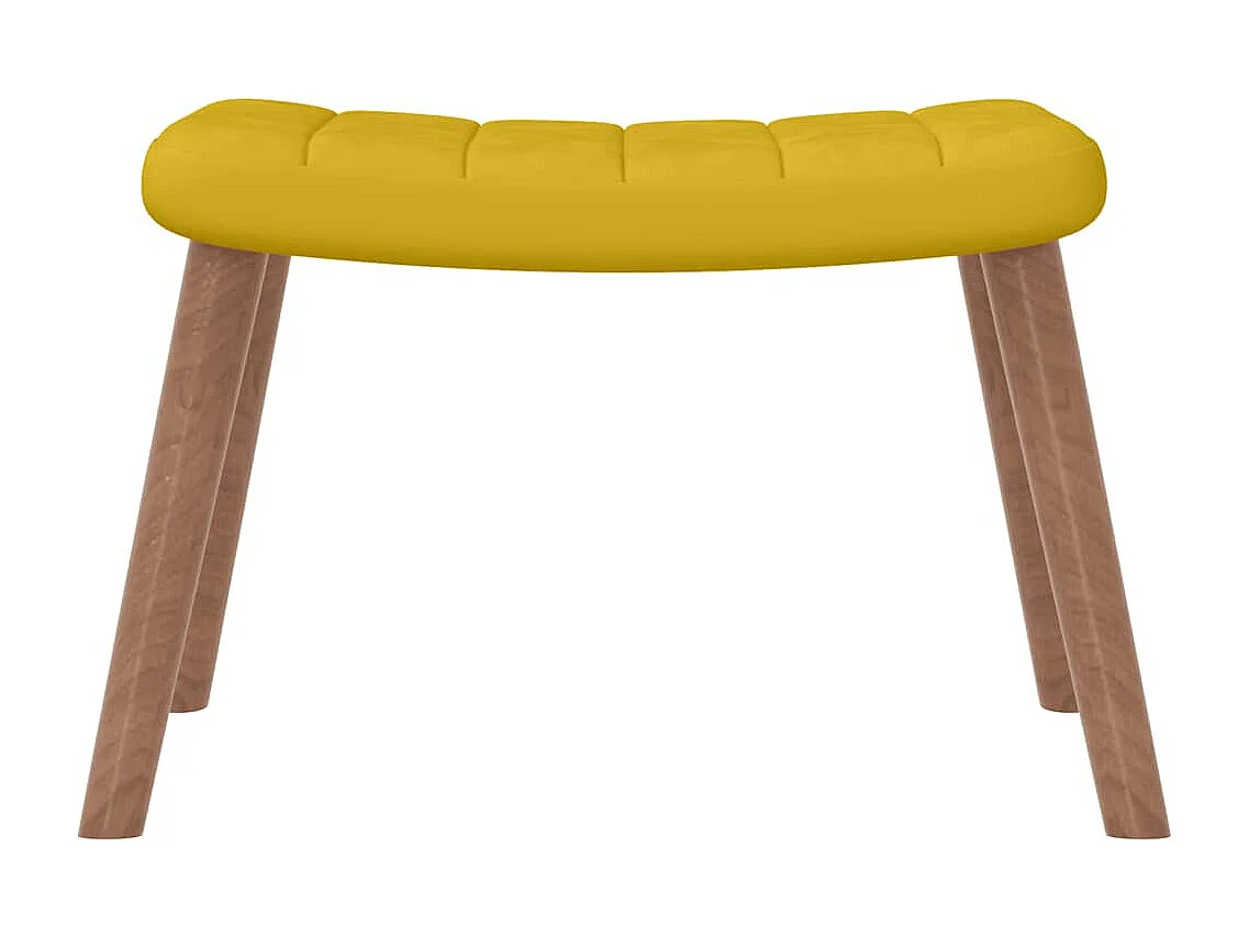 Chaise à bascule avec repose-pied Jaune moutarde Velours