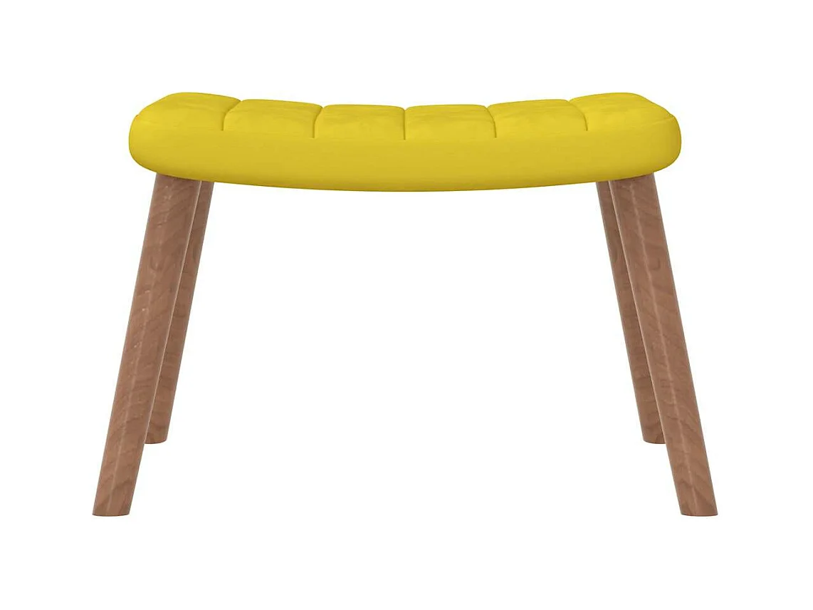 Chaise à bascule avec repose-pied Jaune moutarde Velours