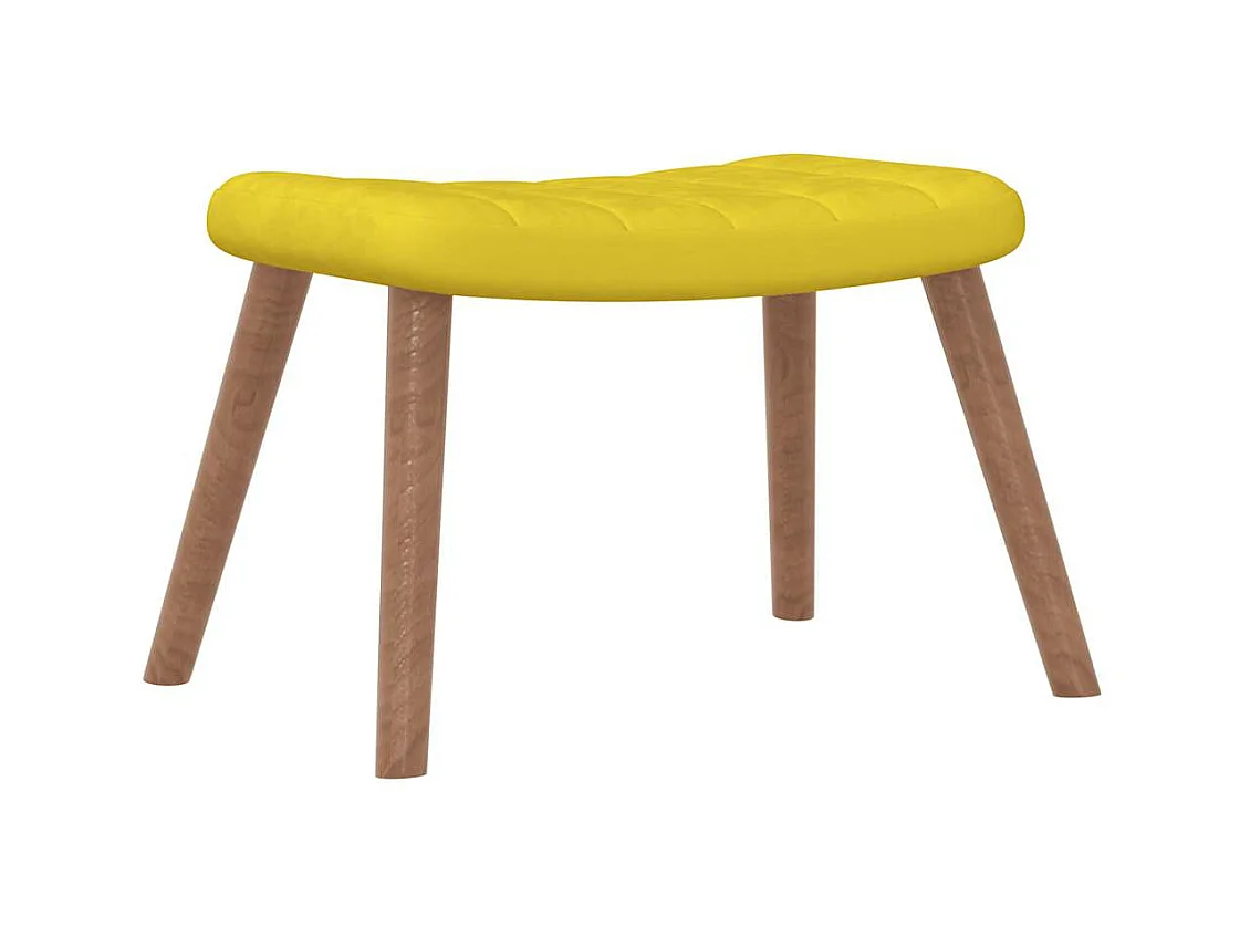 Chaise à bascule avec repose-pied Jaune moutarde Velours