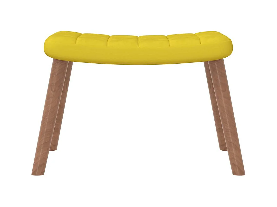 Chaise à bascule avec repose-pied Jaune moutarde Velours