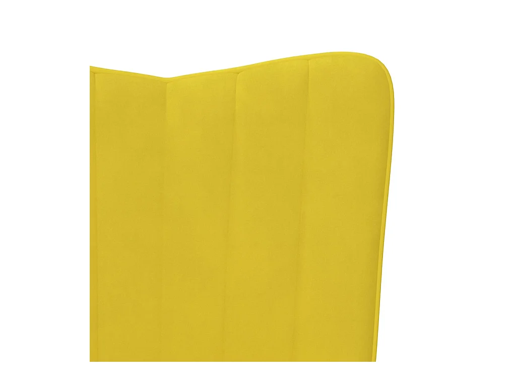 Chaise à bascule avec repose-pied Jaune moutarde Velours