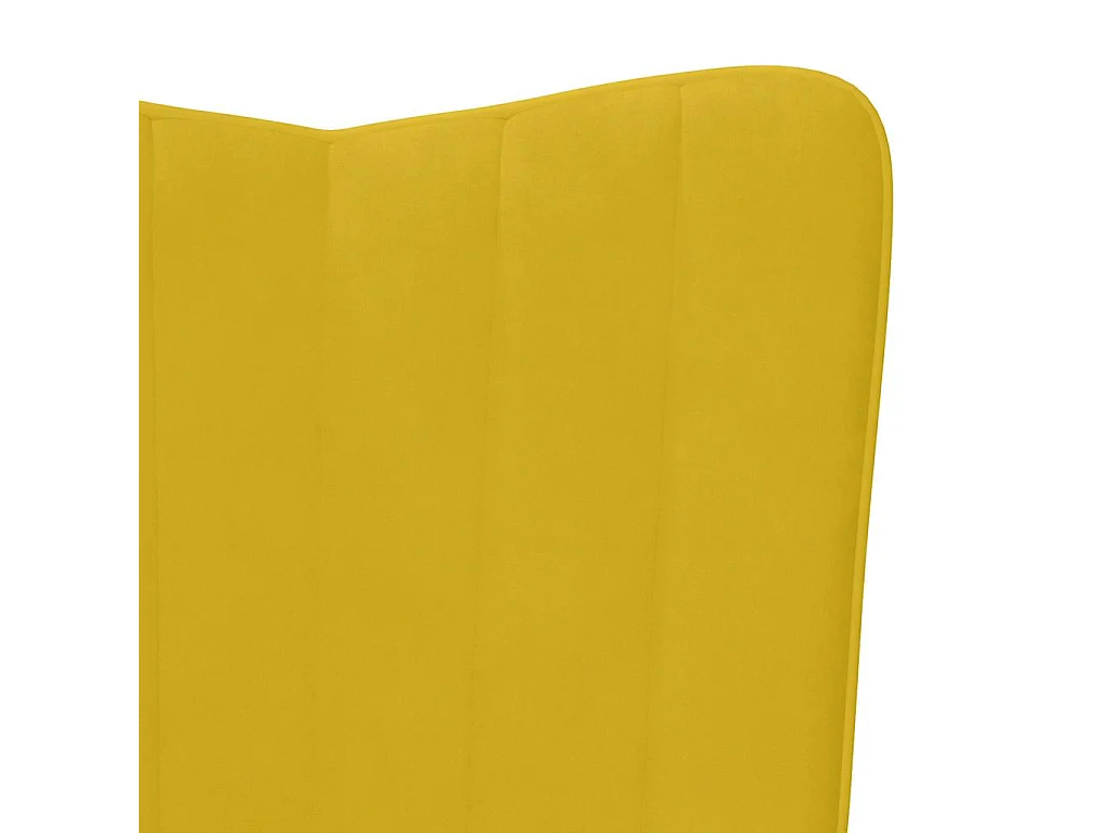 Chaise à bascule avec repose-pied Jaune moutarde Velours