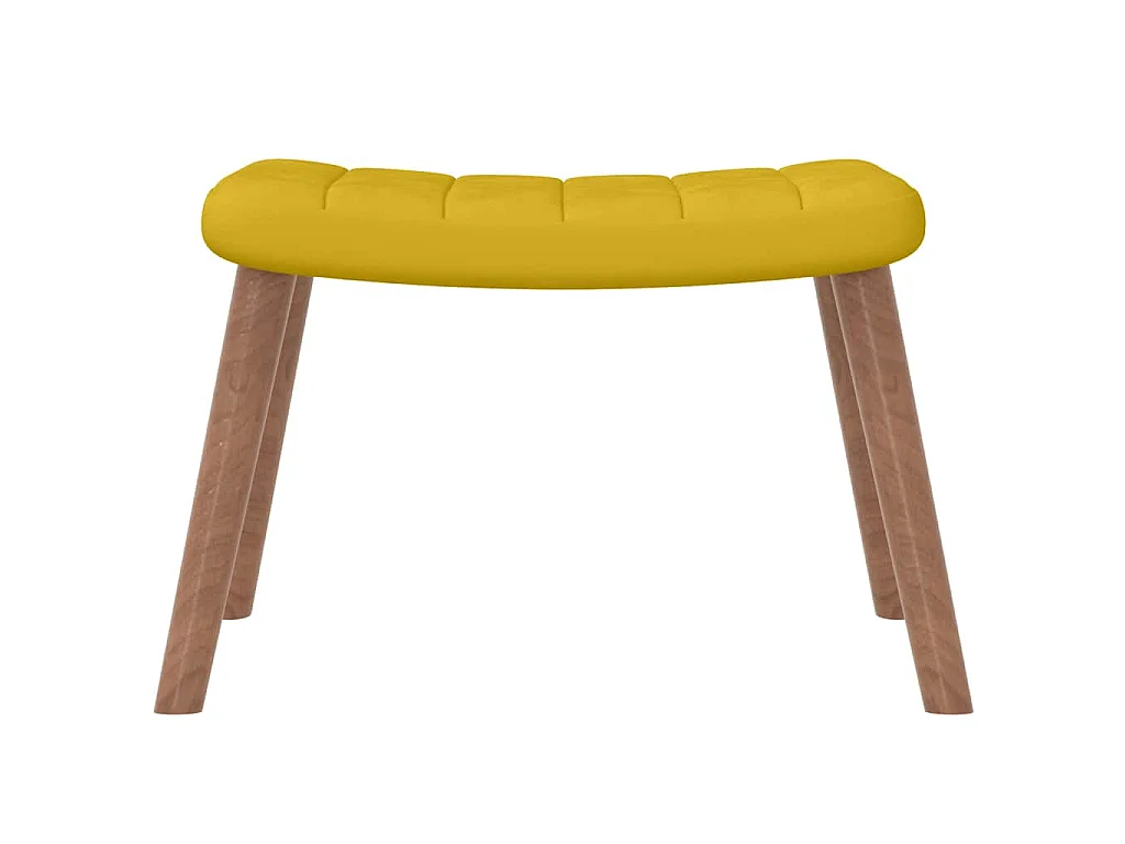Cadeira de baloiço com banco veludo amarelo mostarda