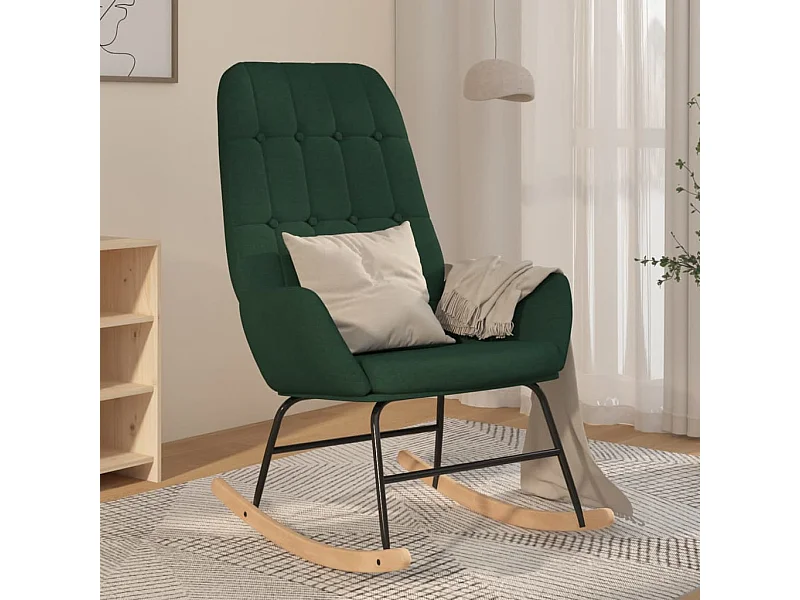 Chaise à bascule Vert foncé Tissu