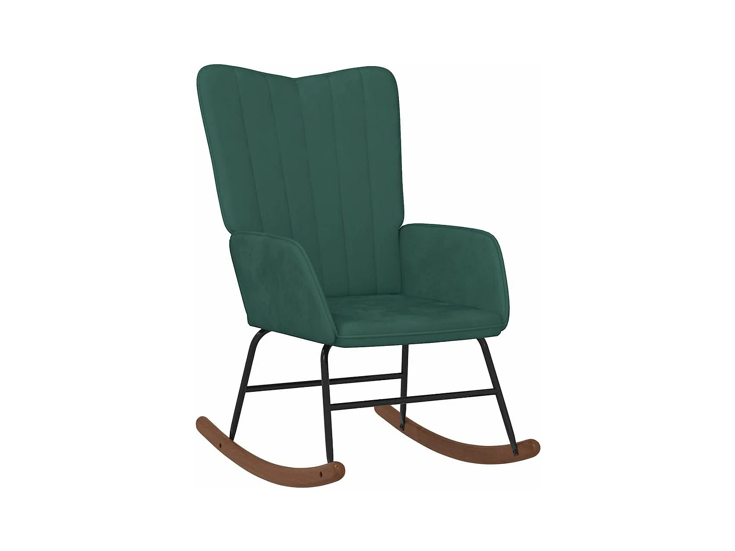 Chaise à bascule Vert foncé Velours