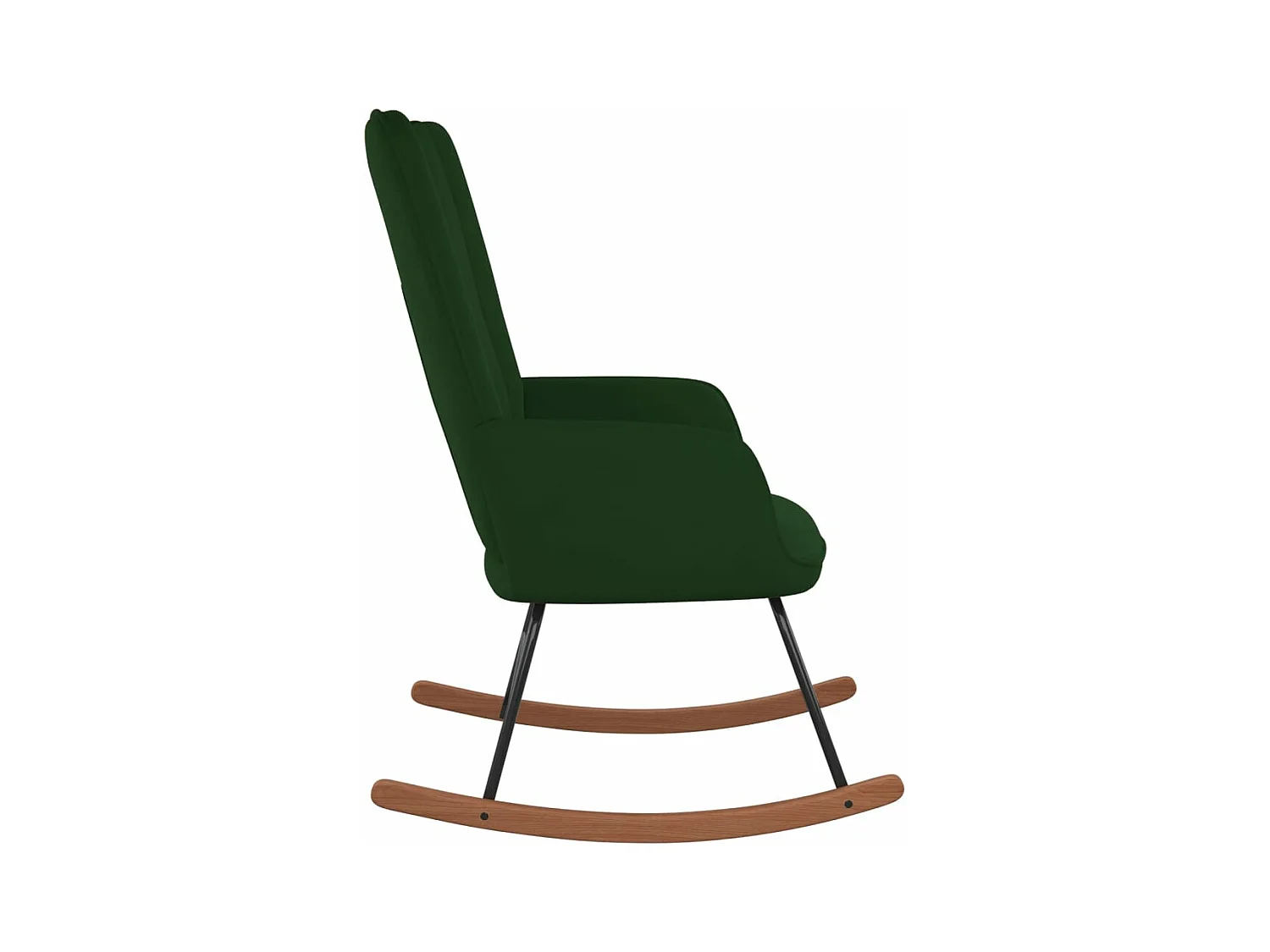 Chaise à bascule Vert foncé Velours