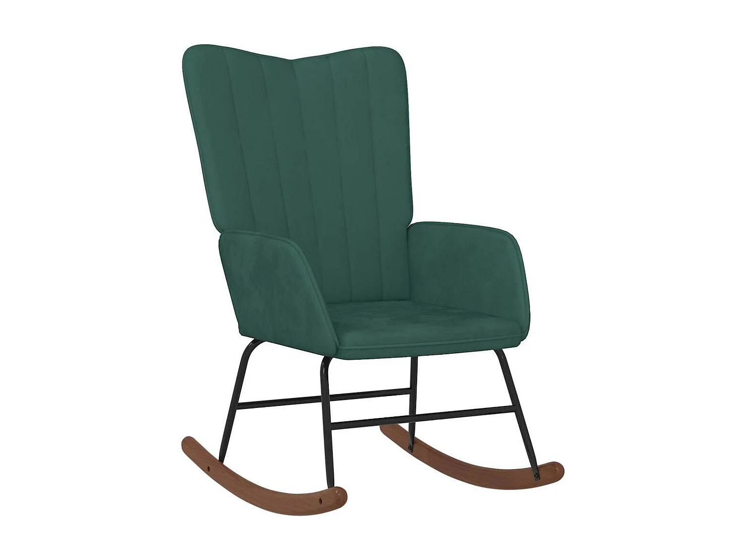 Chaise à bascule Vert foncé Velours