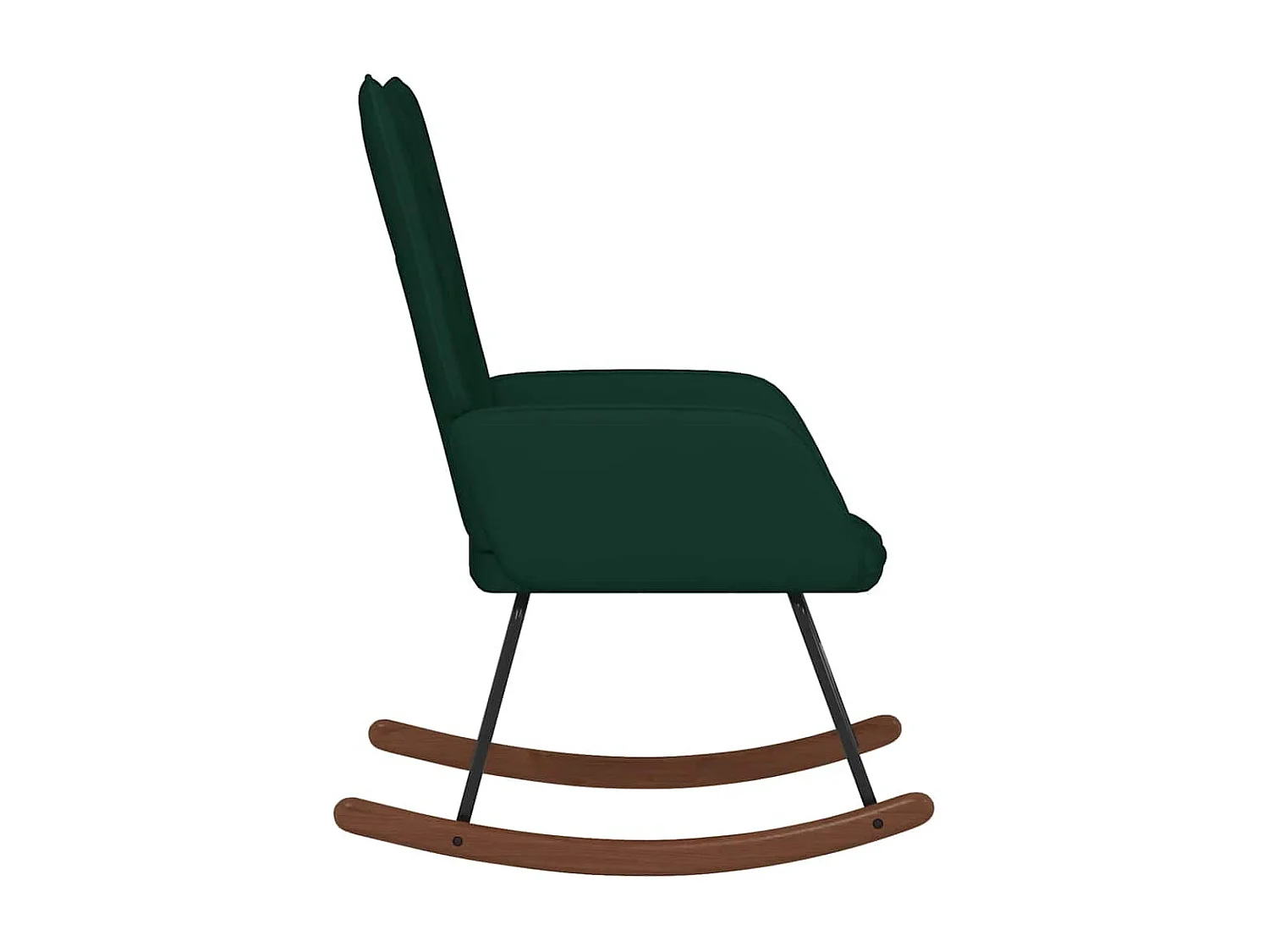 Chaise à bascule Vert foncé Velours