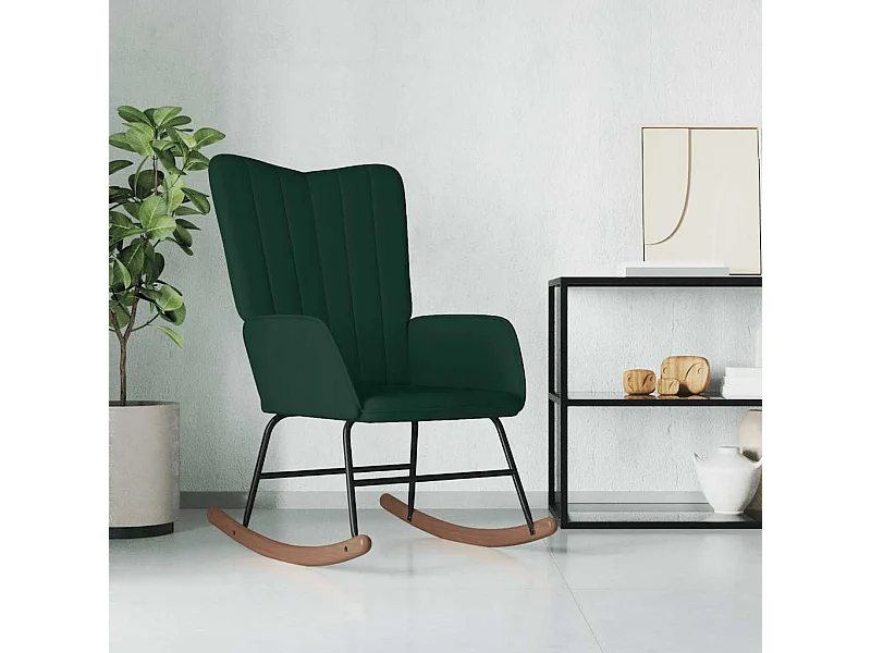 Schommelstoel fluweel donkergroen