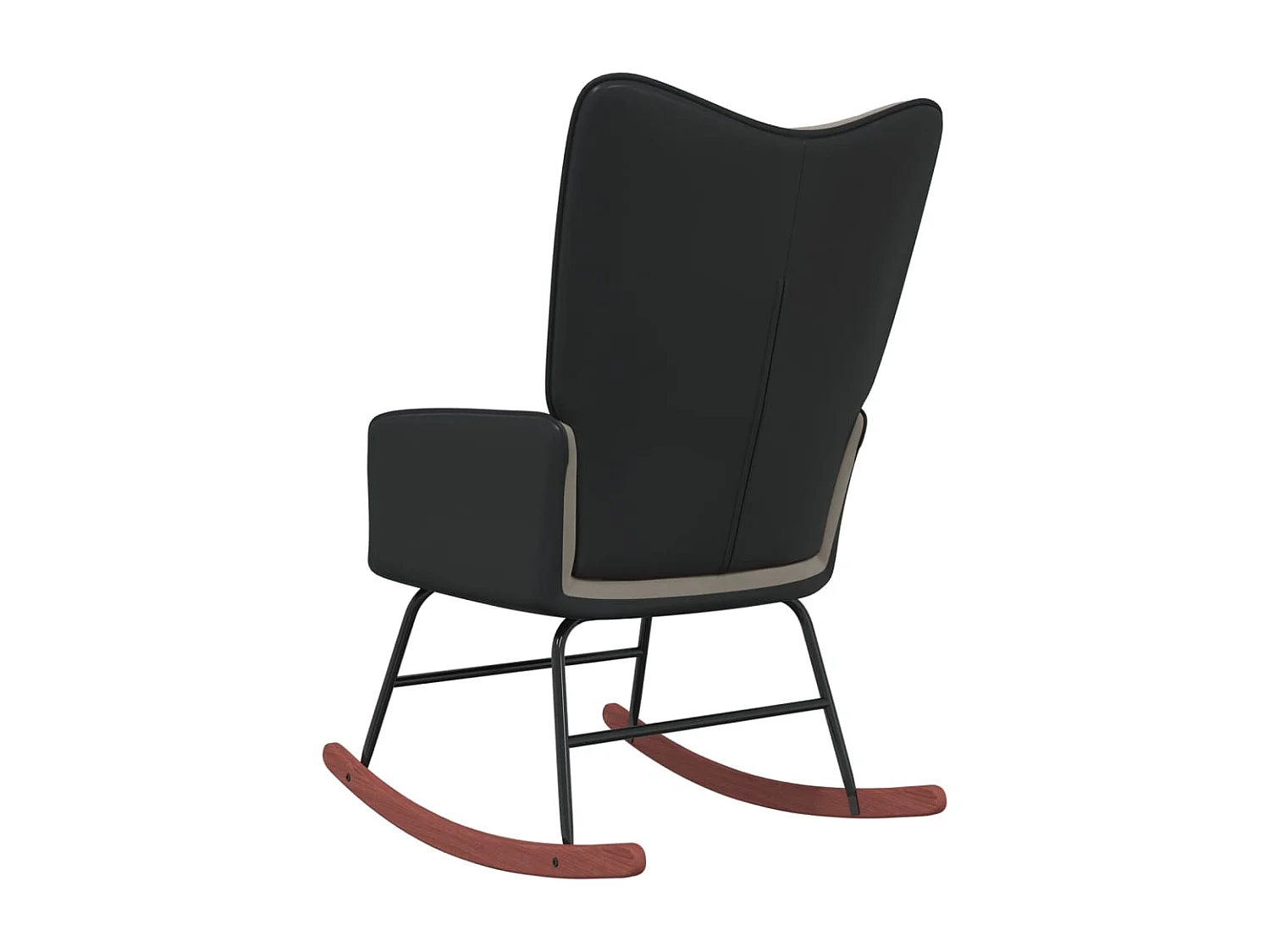 Cadeira de baloiço PVC e veludo cinzento-claro