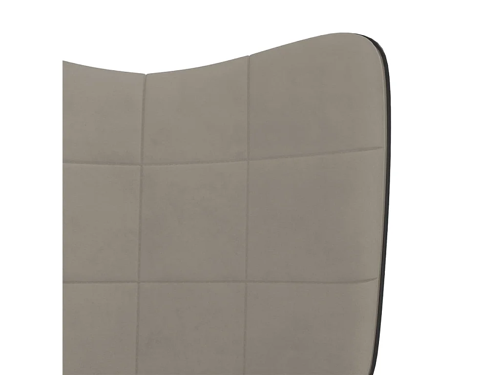 Cadeira de baloiço PVC e veludo cinzento-claro