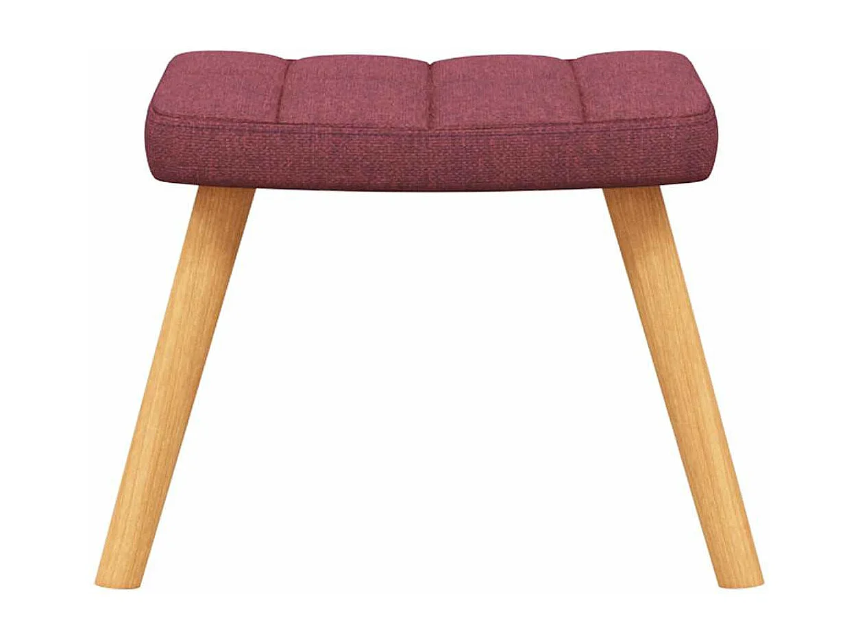 Silla mecedora con reposapiés tela rojo tinto