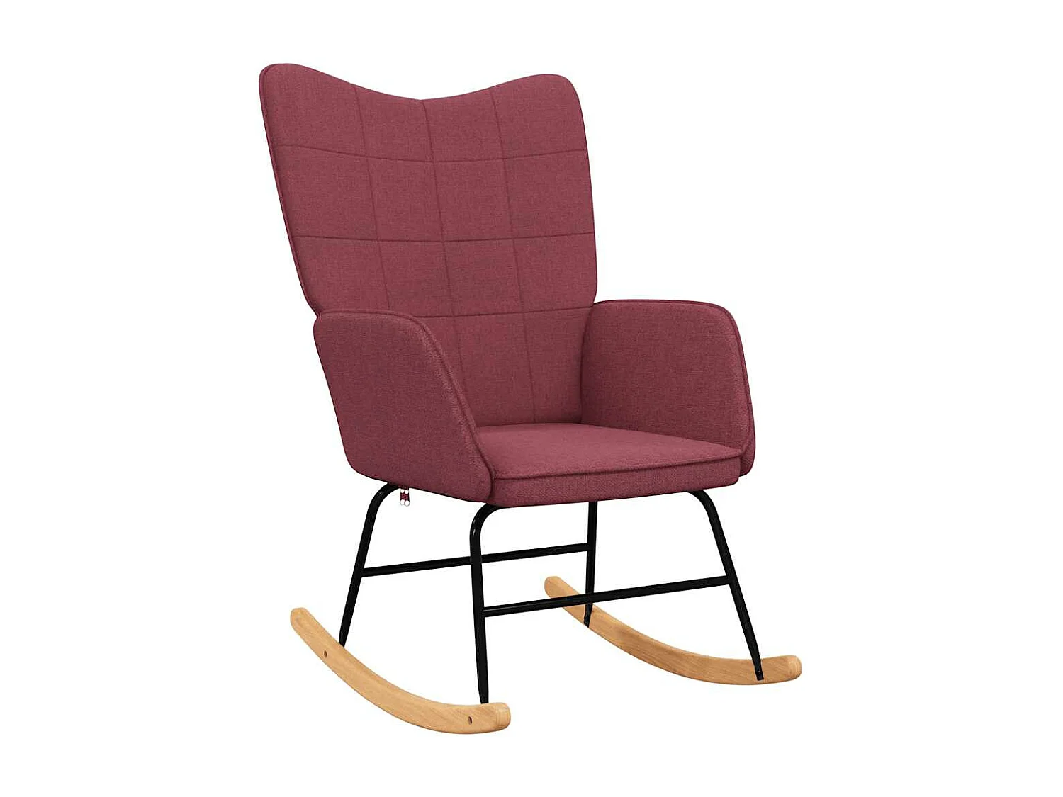 Chaise à bascule avec tabouret Rouge bordeaux Tissu
