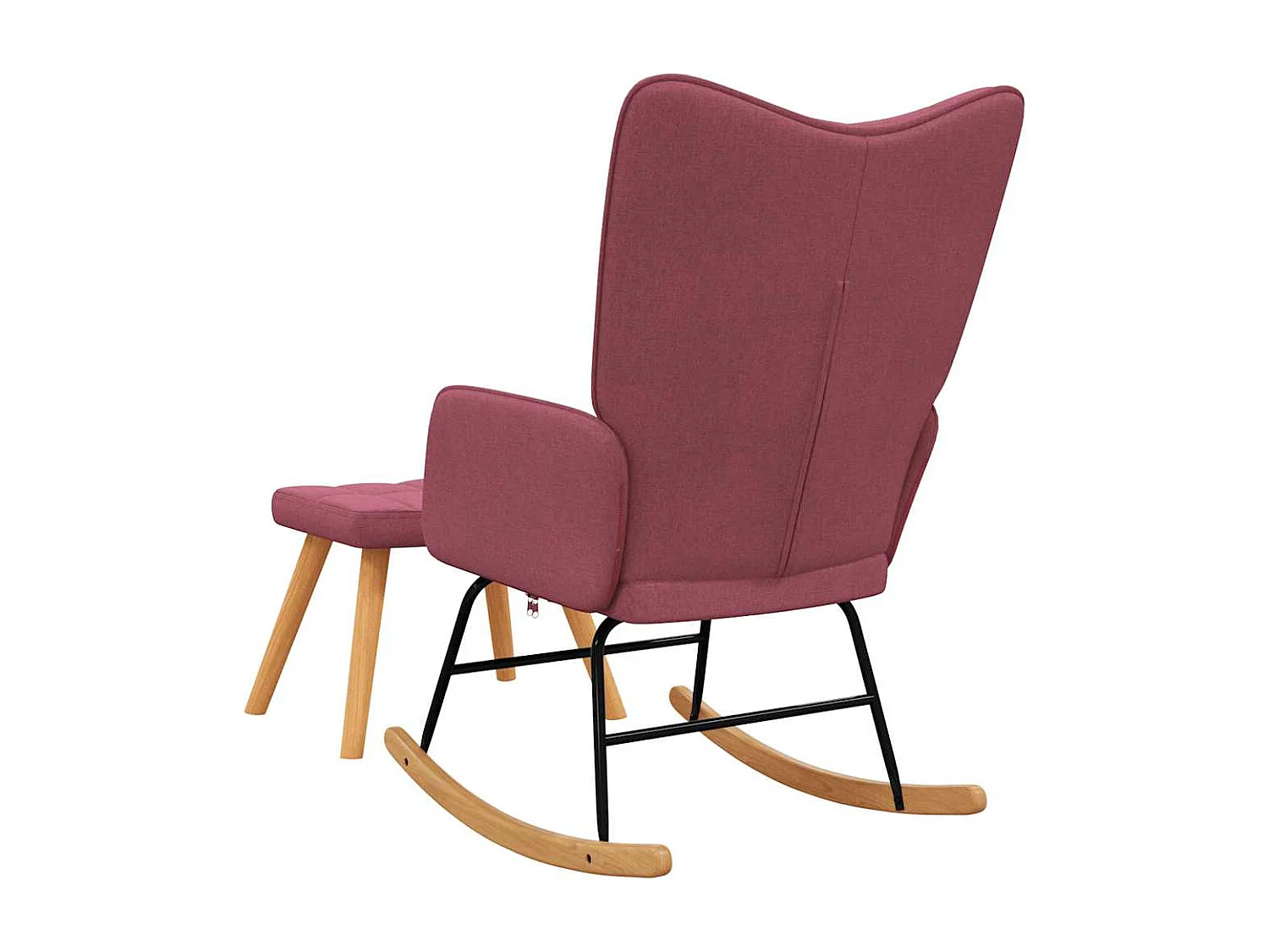 Chaise à bascule avec tabouret Rouge bordeaux Tissu