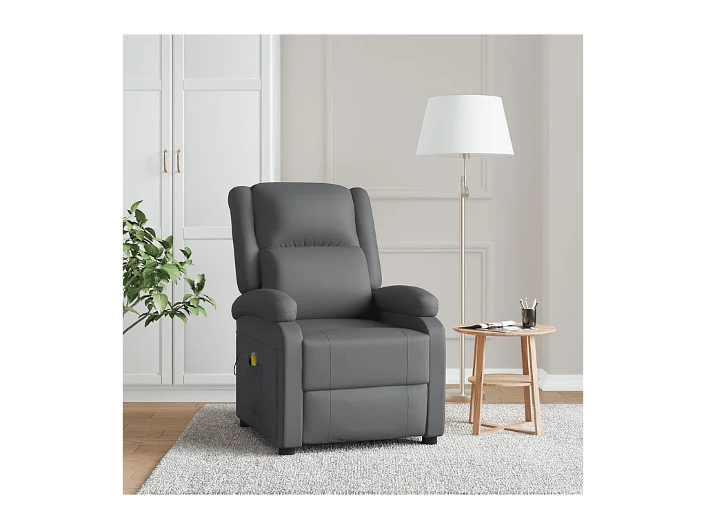 Fauteuil de massage Anthracite Similicuir