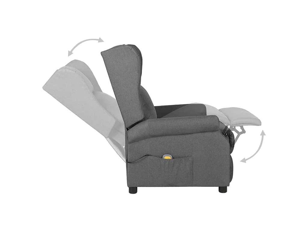 Massagestoel stof lichtgrijs