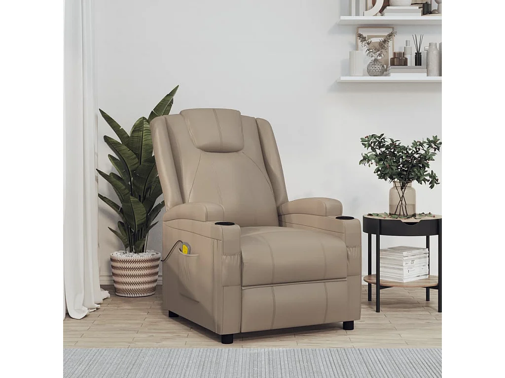 Poltrona Massaggiante Cappuccino in Similpelle