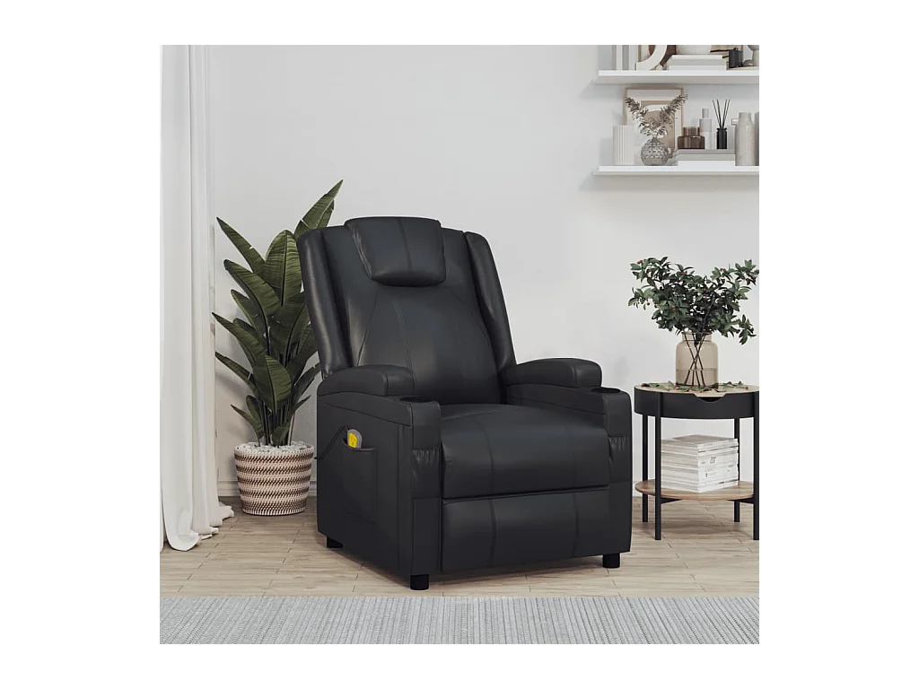 Fauteuil de massage Noir Similicuir