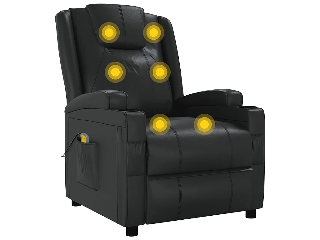 Massagestoel kunstleer zwart