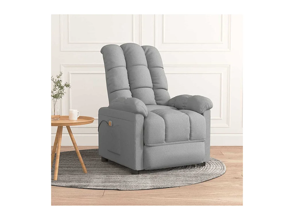 Massagesessel Hellgrau Stoff