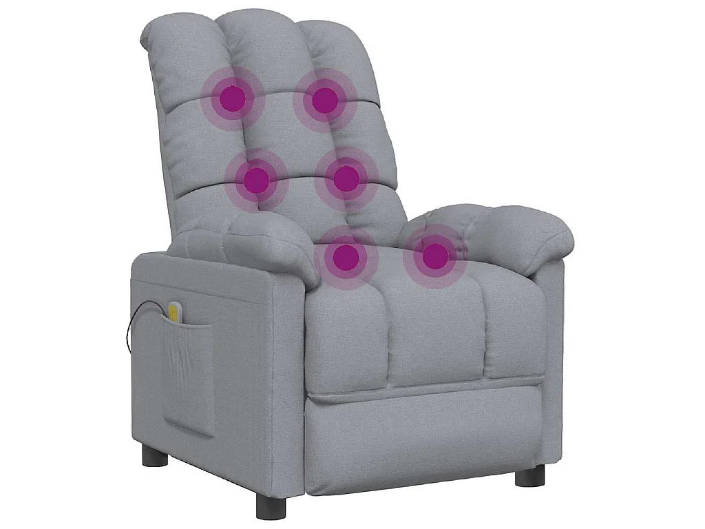 Massagesessel Hellgrau Stoff