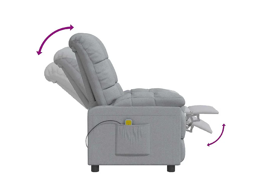 Massagesessel Hellgrau Stoff