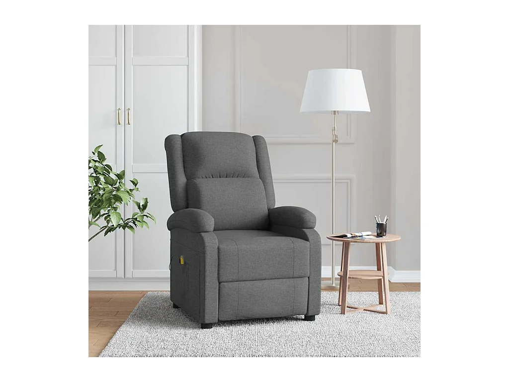 Massagesessel Dunkelgrau Stoff