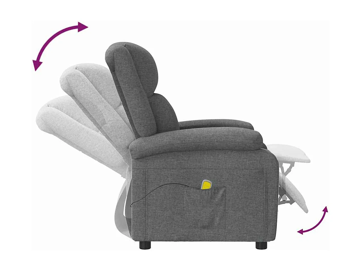 Fauteuil de massage Gris foncé Tissu