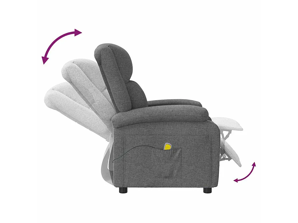 Fauteuil de massage Gris foncé Tissu