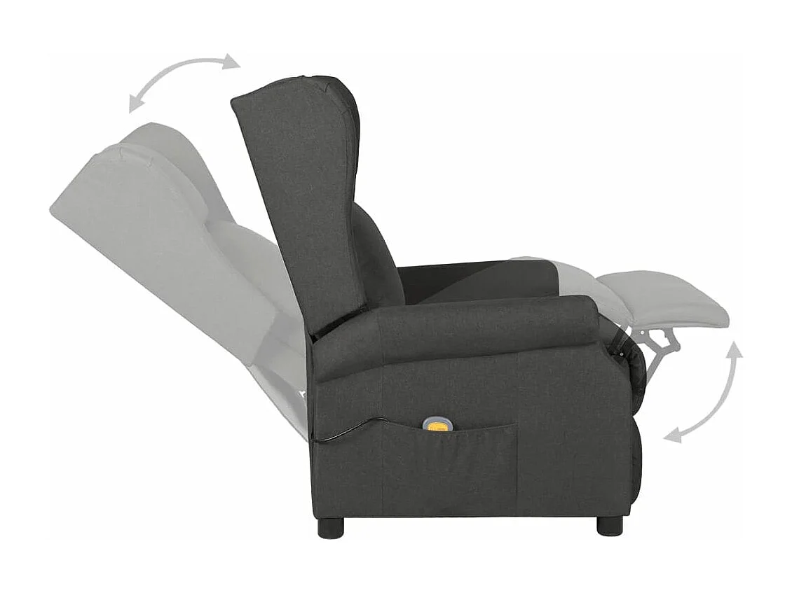 Fauteuil de massage Gris foncé Tissu