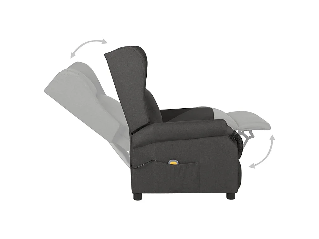 Fauteuil de massage Gris foncé Tissu