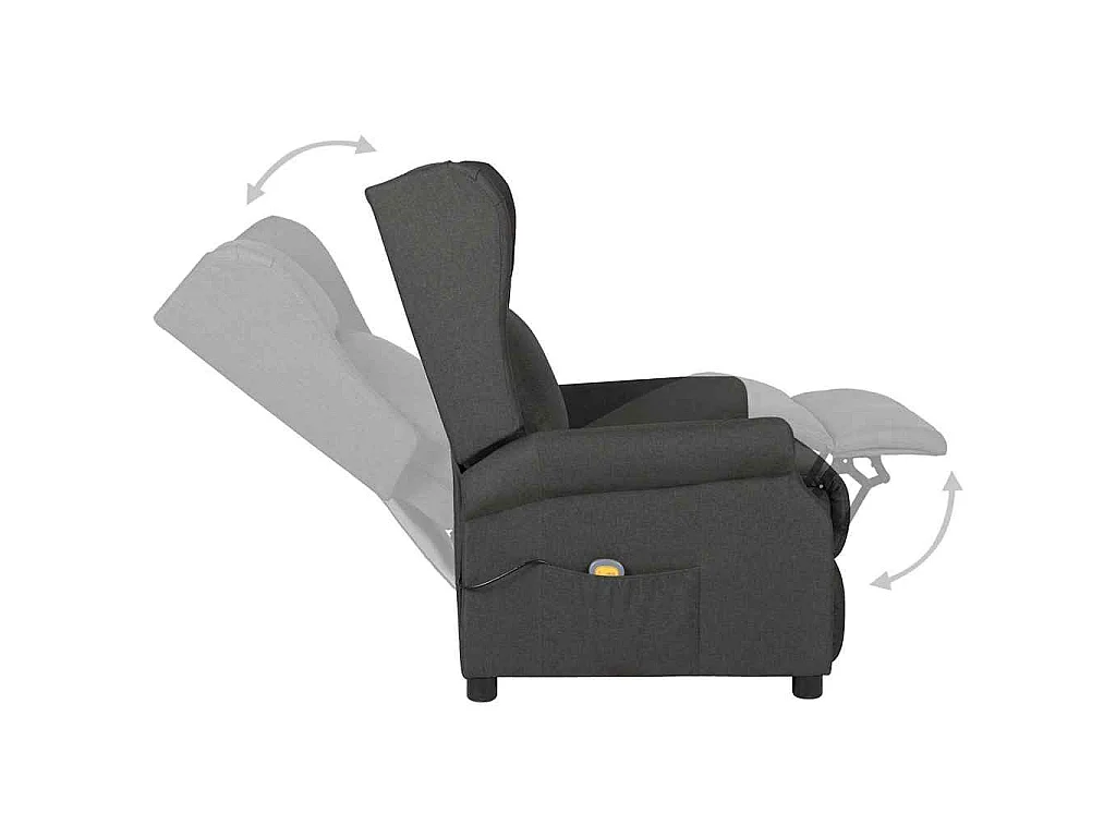 Massagestoel stof donkergrijs