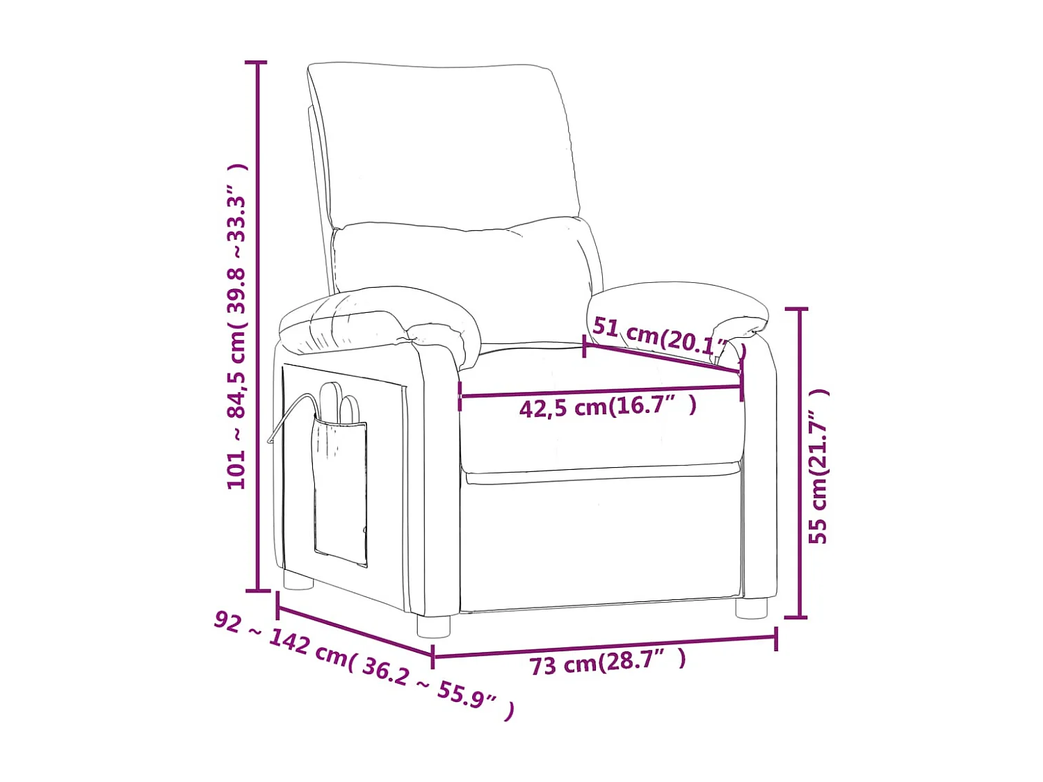 Massagesessel Dunkelgrau Stoff