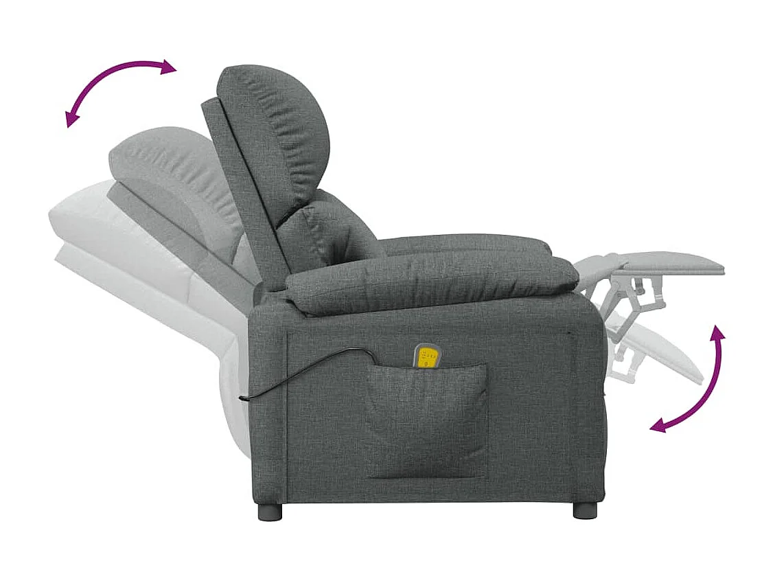 Massagestoel stof donkergrijs
