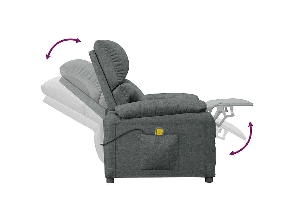 Fauteuil de massage Gris foncé Tissu